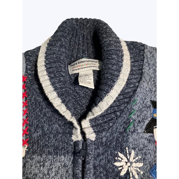 Tiana International Christmas Collection Snowman Zip Sweater M - Picture 11 of 13